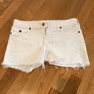 True Religion White Denim Shorts